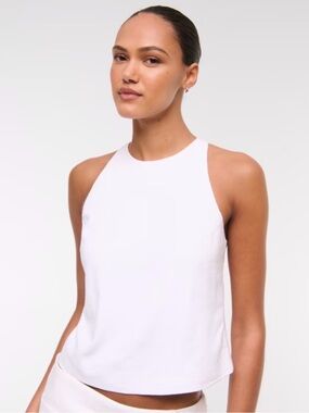 Abercrombie linen blend open back top